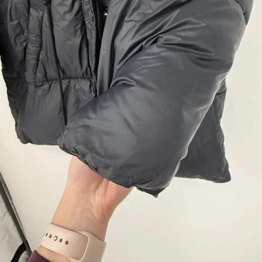 ABERCROMBIE & FITCH Air Cloud Hooded Puffer Parka Jacket Black Women Size M